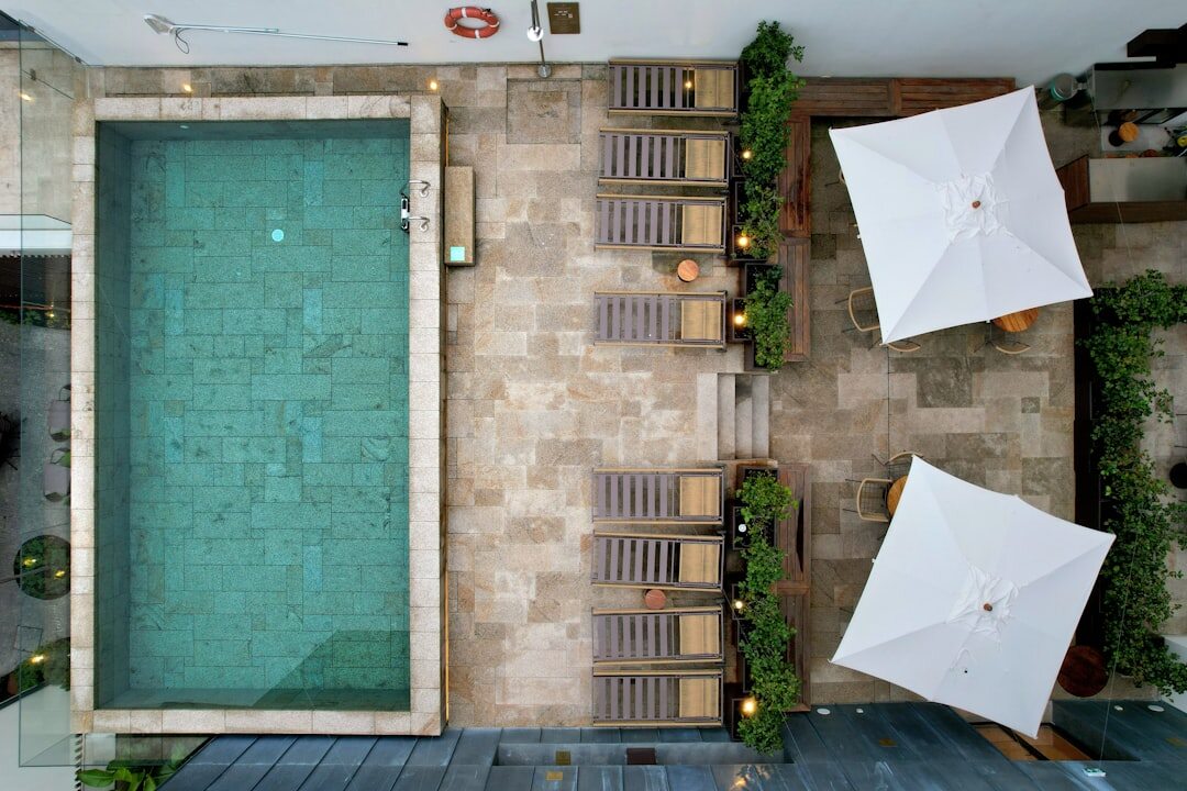 luxury celebrity pool area